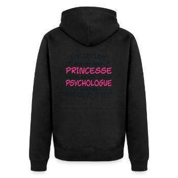 C'est compliqué d'être Une Princesse Psychologue - Veste à capuche bio Premium Unisexe - noir - Dos - Nico (187cm)