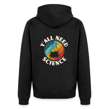 Wissenschaftler Geschenk Lehrer Schüler Lustig - Unisex Premium Bio Zip Hoodie - Schwarz - Hinten - Nico (187cm)