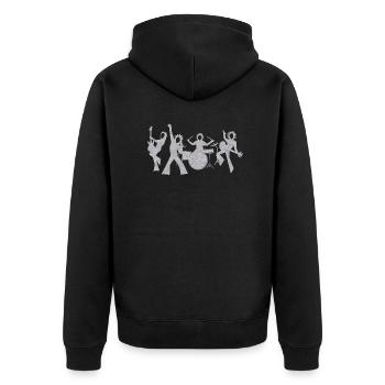 LETS ROCK, GROUPE DE ROCK MUSICIEN T-SHIRT MUSICAL - Veste à capuche bio Premium Unisexe - noir - Dos - Nico (187cm)