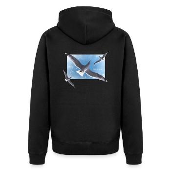 be free as a bird - Unisex Premium Organic Zip Hoodie - black - Back - Nico (187cm)