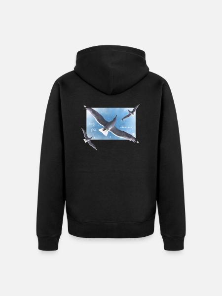 be free as a bird - Unisex Premium Organic Zip Hoodie - black