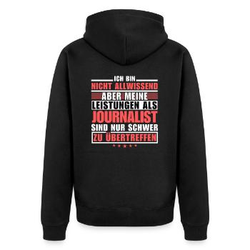 Des performances inégalées en tant que journaliste - Veste à capuche bio Premium Unisexe - noir - Dos - Nico (187cm)