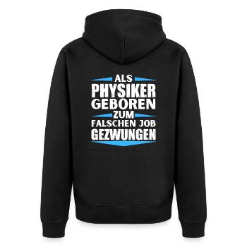 Un physicien s’est trompé de poste - Veste à capuche bio Premium Unisexe - noir - Dos - Nico (187cm)