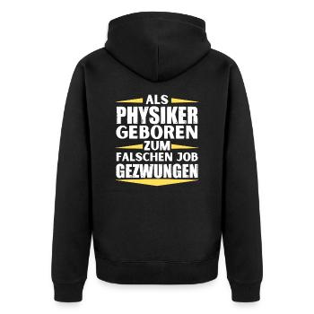 Un physicien s’est trompé de poste - Veste à capuche bio Premium Unisexe - noir - Dos - Nico (187cm)