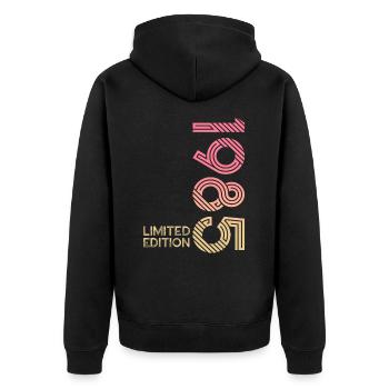 1985 Vintage Edition Limitée - Veste à capuche bio Premium Unisexe - noir - Dos - Nico (187cm)