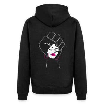Black Woman Black Lives Matter - Unisex Premium Organic Zip Hoodie - black - Back - Nico (187cm)
