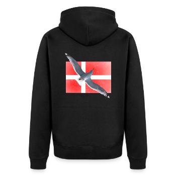 Danemark Mouette Danmark - Veste à capuche bio Premium Unisexe - noir - Dos - Nico (187cm)