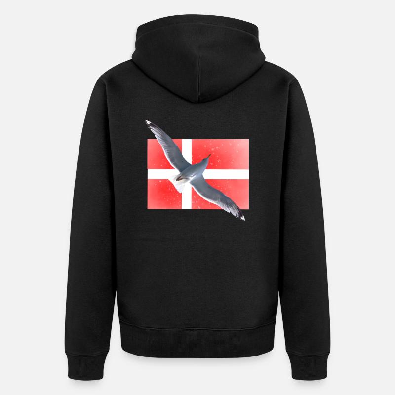 Dänemark Möwe Danmark - Unisex Premium Bio Zip Hoodie - Schwarz