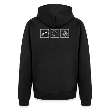 I love the Allgäu - Unisex Premium Organic Zip Hoodie - black - Back - Nico (187cm)