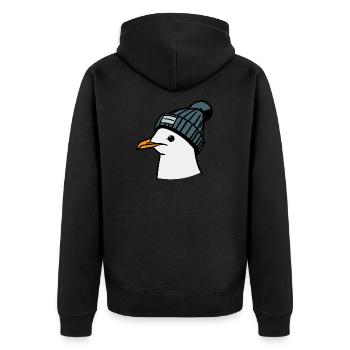 Seagull blue - Unisex Premium Organic Zip Hoodie - black - Back - Nico (187cm)