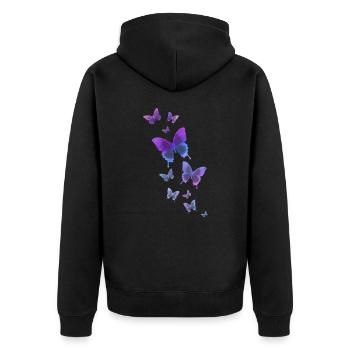 papillon papillon animal coloré couleur - Veste à capuche bio Premium Unisexe - noir - Dos - Nico (187cm)