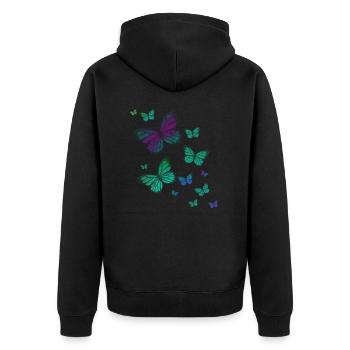papillon papillon animal coloré couleur - Veste à capuche bio Premium Unisexe - noir - Dos - Nico (187cm)