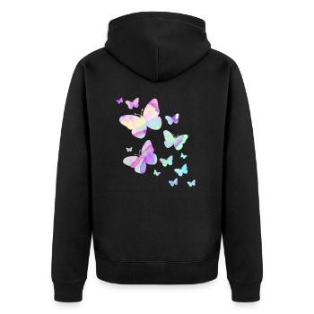papillon papillon coloré couleurs nature - Veste à capuche bio Premium Unisexe - noir - Dos - Nico (187cm)
