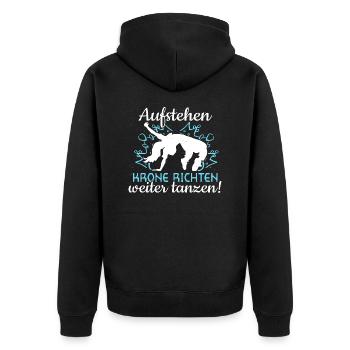 Weiter tanzen! - Tänzerin Tänzer Tanzen - Unisex Premium Bio Zip Hoodie - Schwarz - Hinten - Nico (187cm)