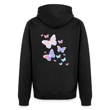 Papillon Papillons Papillon Nature - Veste à capuche bio Premium Unisexe - noir - Dos - Nico (187cm)