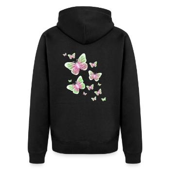 Papillon, Papillon, Animal, Coloré, Couleur - Veste à capuche bio Premium Unisexe - noir - Dos - Nico (187cm)