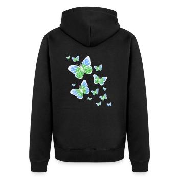 Butterfly Butterfly Colorful Kids Animal - Unisex Premium Organic Zip Hoodie - black - Back - Nico (187cm)