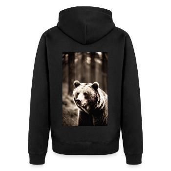 Bear | Brown Bear | Grizzly Bear | Animals - Unisex Premium Organic Zip Hoodie - black - Back - Nico (187cm)