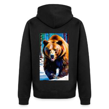 Bear | Brown Bear | Grizzly Bear | Animals - Unisex Premium Organic Zip Hoodie - black - Back - Nico (187cm)