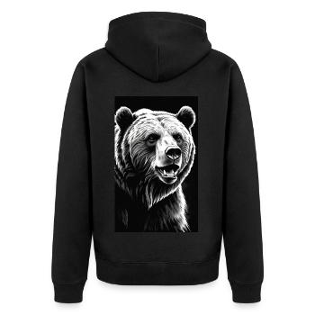 Bear | Brown Bear | Grizzly Bear | Animals - Unisex Premium Organic Zip Hoodie - black - Back - Nico (187cm)