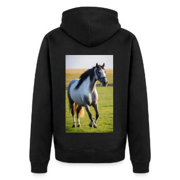 Cheval | Équitation | Animaux | Monture | Coloré - Veste à capuche bio Premium Unisexe - noir - Dos - Nico (187cm)