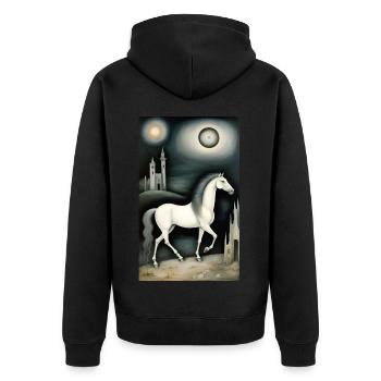Cheval | Équitation | Animaux | Monture | Coloré - Veste à capuche bio Premium Unisexe - noir - Dos - Nico (187cm)