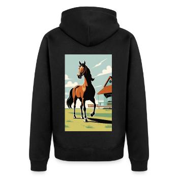 Cheval | Équitation | Animaux | Monture | Coloré - Veste à capuche bio Premium Unisexe - noir - Dos - Nico (187cm)
