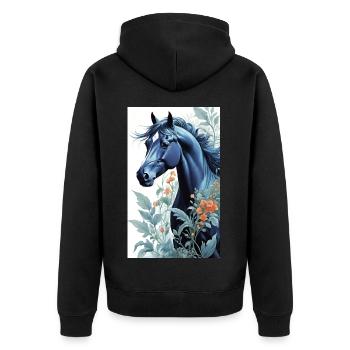 Cheval | Équitation | Animaux | Monture | Coloré - Veste à capuche bio Premium Unisexe - noir - Dos - Nico (187cm)