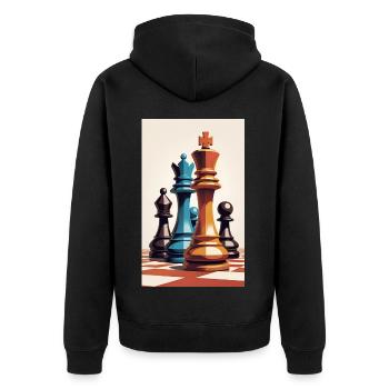 Échecs | Pièce d’échecs | Joueur d’échecs - Veste à capuche bio Premium Unisexe - noir - Dos - Nico (187cm)