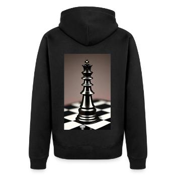 Échecs | Pièce d’échecs | Joueur d’échecs - Veste à capuche bio Premium Unisexe - noir - Dos - Nico (187cm)