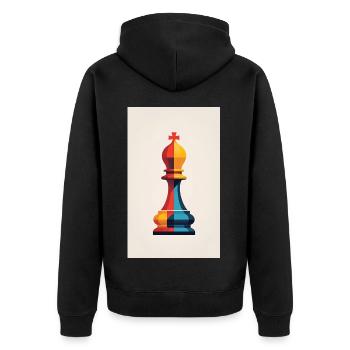Échecs | Pièce d’échecs | Joueur d’échecs - Veste à capuche bio Premium Unisexe - noir - Dos - Nico (187cm)