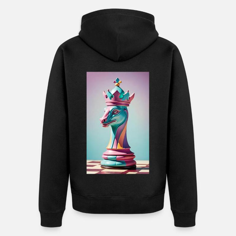Échecs | Pièce d’échecs | Joueur d’échecs - Veste à capuche bio Premium Unisexe - noir