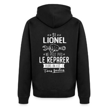 Si Lionel ne peut pas le réparer on est foutus - Veste à capuche bio Premium Unisexe - noir - Dos - Nico (187cm)
