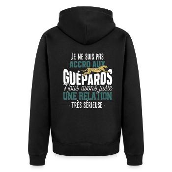 Guépard Jaguar Léopard Cadeau Animal Humour Wild - Veste à capuche bio Premium Unisexe - noir - Dos - Nico (187cm)