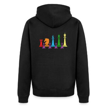 Chess Checkmate Chess Player Chess Family - Unisex Premium Organic Zip Hoodie - black - Back - Nico (187cm)