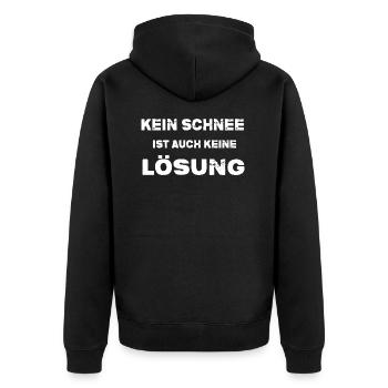 Schnee Winterzeit Winterurlaub Wintersport - Unisex Premium Bio Zip Hoodie - Schwarz - Hinten - Nico (187cm)