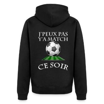 Match de Foot Ce Soir Cadeau Homme - Veste à capuche bio Premium Unisexe - noir - Dos - Nico (187cm)