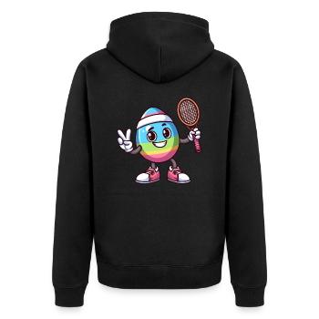 Oeuf de Pâques oeuf de Pâques Joueur de tennis - Veste à capuche bio Premium Unisexe - noir - Dos - Nico (187cm)