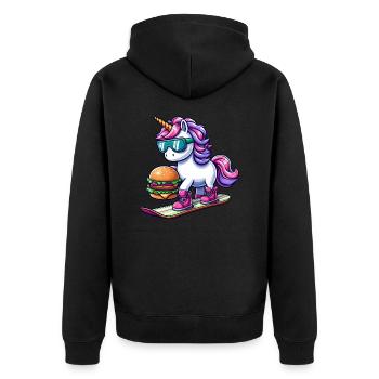 Licorne Snowboard Winterburger - Veste à capuche bio Premium Unisexe - noir - Dos - Nico (187cm)