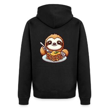 Le paresseux aime les pâtes Lasagne italienne - Veste à capuche bio Premium Unisexe - noir - Dos - Nico (187cm)
