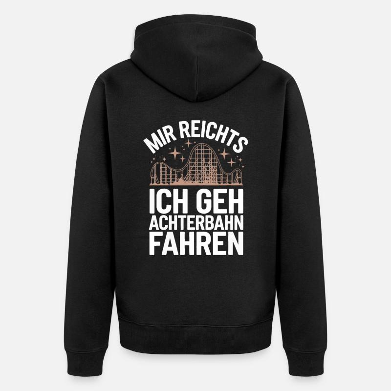 Achterbahn Freizeitpark Roller Coaster - Unisex Premium Bio Zip Hoodie - Schwarz