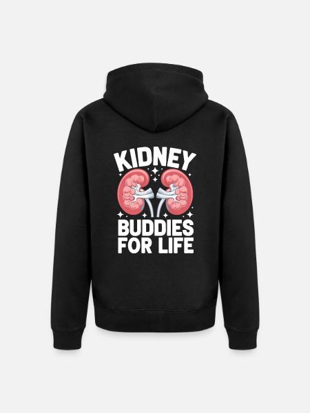 Nierenspender Niere Organspender - Unisex Premium Bio Zip Hoodie - Schwarz
