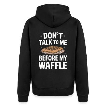 Waffles Breakfast Sweets - Unisex Premium Organic Zip Hoodie - black - Back - Nico (187cm)