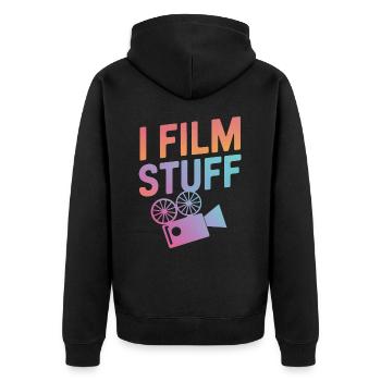 Filmemacher Filmregisseur Kameramann Film - Unisex Premium Bio Zip Hoodie - Schwarz - Hinten - Nico (187cm)