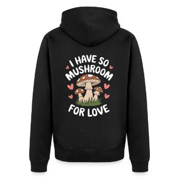 Mushroom Mushrooms Funghi Mushroom - Unisex Premium Organic Zip Hoodie - black - Back - Nico (187cm)