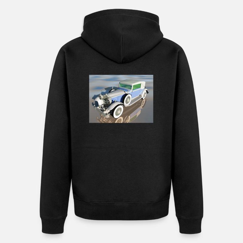 Oldtimer, Auto, Automobil, Geschenkidee - Unisex Premium Bio Zip Hoodie - Schwarz