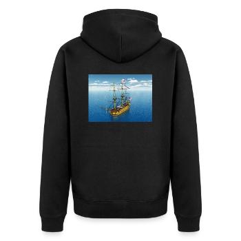 Voilier historique HMS Victory - Veste à capuche bio Premium Unisexe - noir - Dos - Nico (187cm)