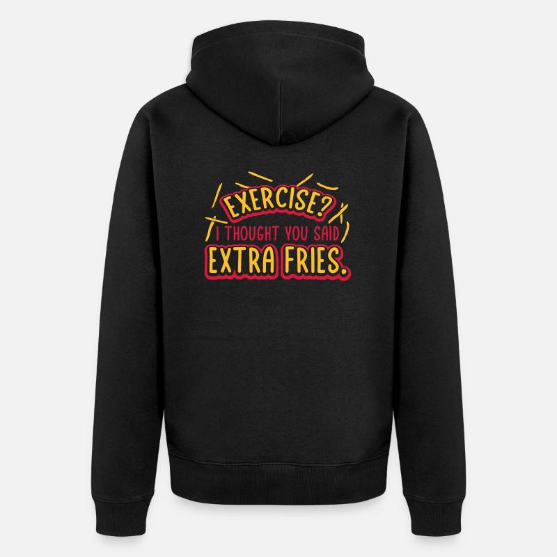 Exercice Extra Fries Citation - Veste à capuche bio Premium Unisexe - noir