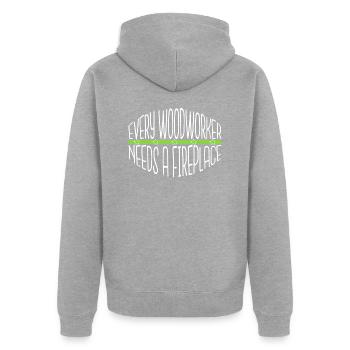 love jackhammer lumberman mason - Unisex Premium Organic Zip Hoodie - heather grey - Back - Nico (187cm)