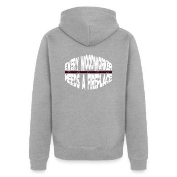 carpenter joke birthday present - Unisex Premium Bio Zip Hoodie - Grau meliert - Hinten - Nico (187cm)